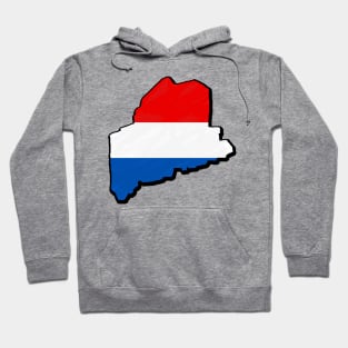 Red, White, and Blue Maine Outline Hoodie